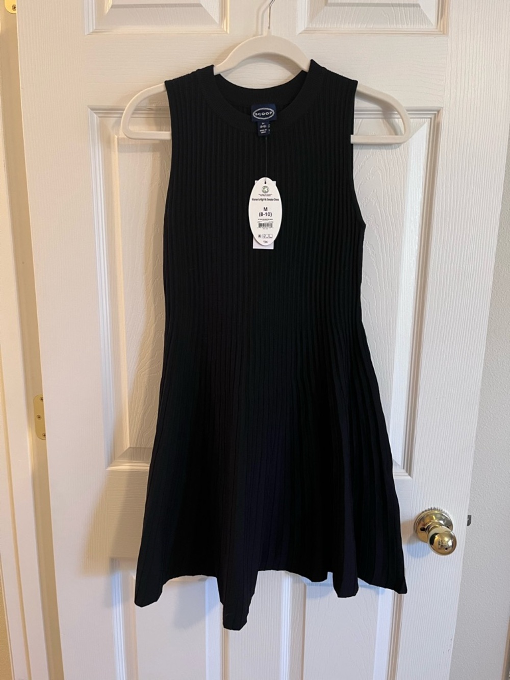 Scoop Black Ribbed Sleeveless Dress